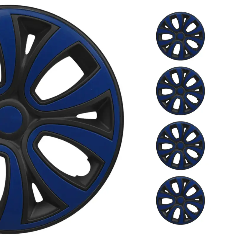 4x Radkappen Radzierblenden Radblenden 15" Zoll Stahlfelgen Dunkel Blau Schwarz Top-Angebot