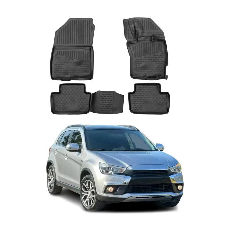OMAC Gummimatten Fußmatten für Mitsubishi ASX 2013-2020 RHD TPE Schwarz 4x Billig