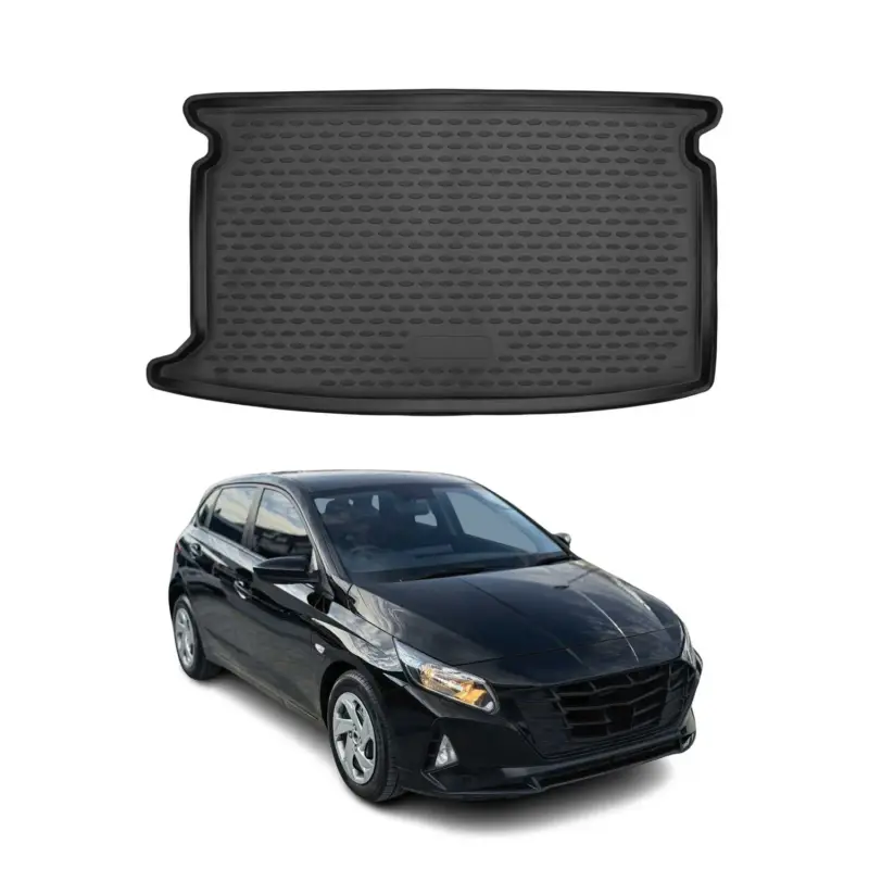 Nur Für Kurze Zeit Kofferraummatte Kofferraumwanne für Hyundai i20 2014-2021 Gummi TPE Schwarz