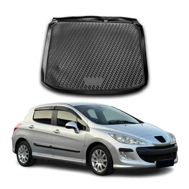 Sofort Bestellen Kofferraummatte Kofferraumwanne für Peugeot 308 2007-2014 Gummi TPE Schwarz