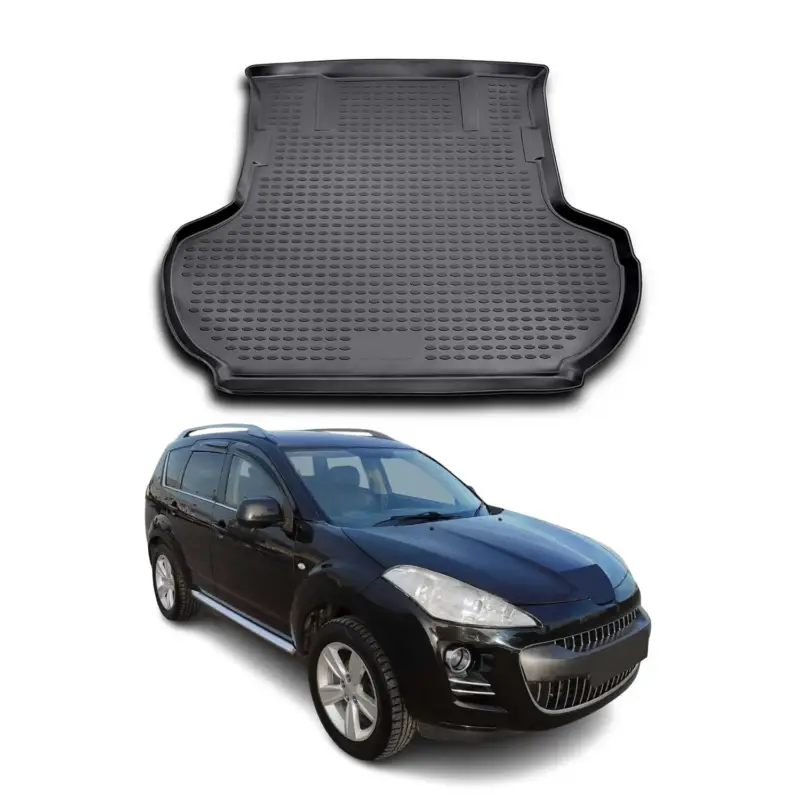 Top-Angebot Kofferraummatte Kofferraumwanne für Peugeot 4007 2007-2013 Gummi TPE Schwarz