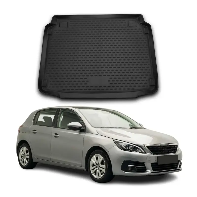 Kofferraummatte Kofferraumwanne für Peugeot 308 2014-2021 Gummi TPE Schwarz Must-Have