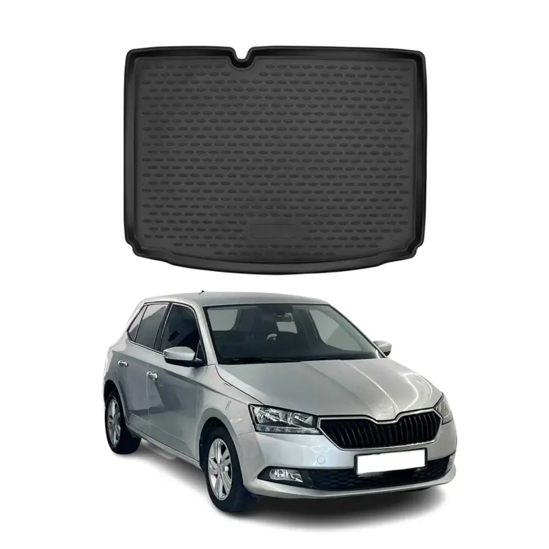 Knallerangebot Kofferraummatte Kofferraumwanne für Skoda Fabia 2019-2021 Gummi TPE Schwarz