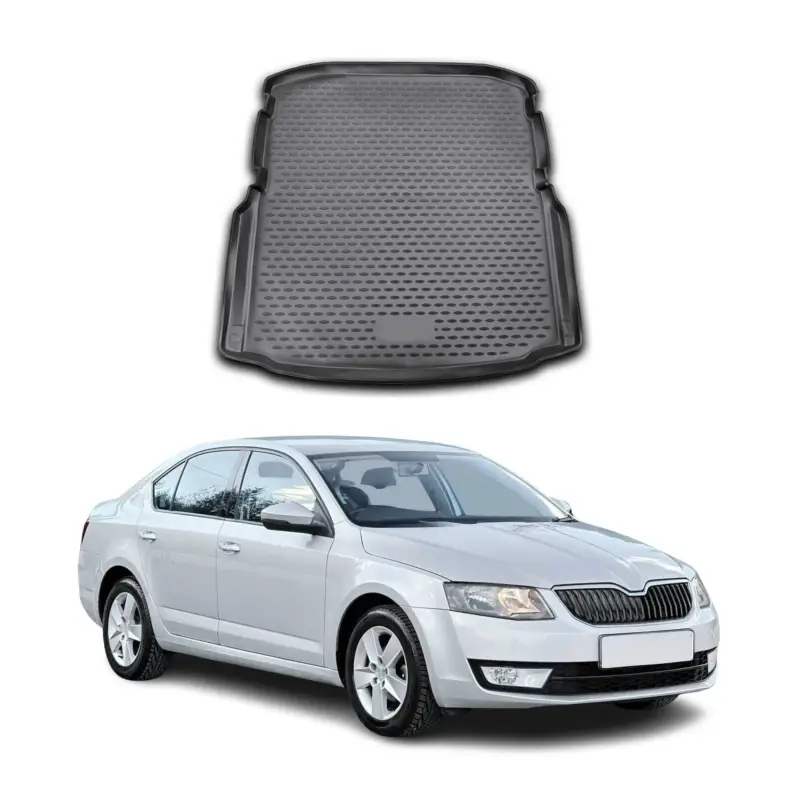 Meistverkauft Kofferraummatte Kofferraumwanne für Skoda Octavia 2013-2021 Gummi TPE Schwarz