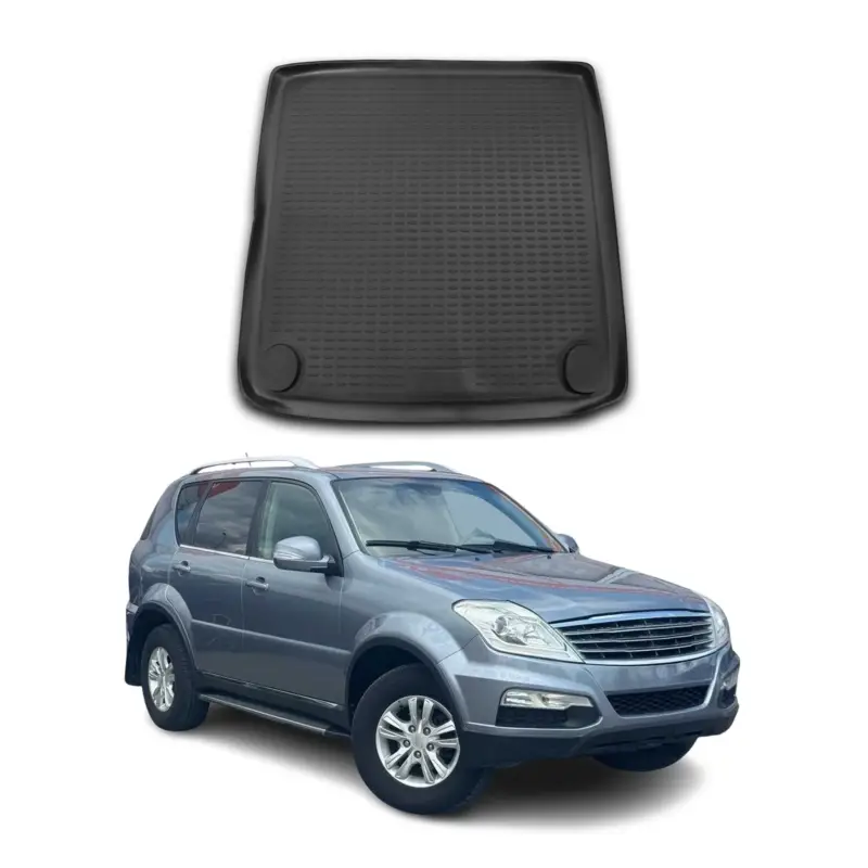 Neuheit Kofferraummatte Kofferraumwanne für Ssangyong Rexton 2006-2021 Gummi TPE Schwarz