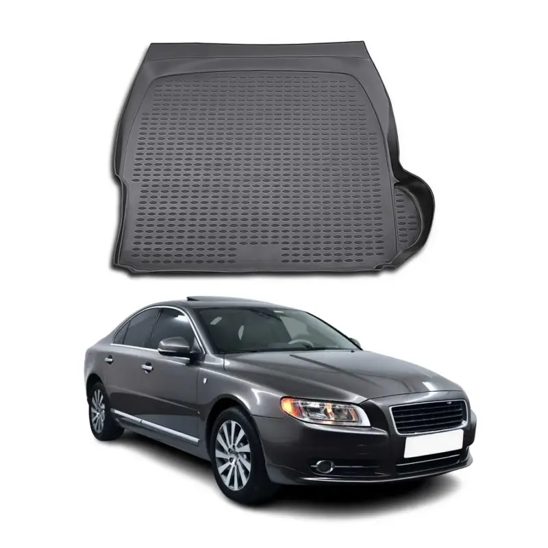 Preiswert Kofferraummatte Kofferraumwanne für Volvo S80 2006-2016 Gummi TPE Schwarz