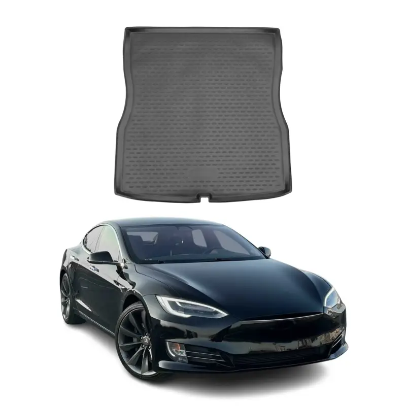 Kofferraummatte Kofferraumwanne für Tesla Model S 2013-2026 Gummi TPE Schwarz Bestseller