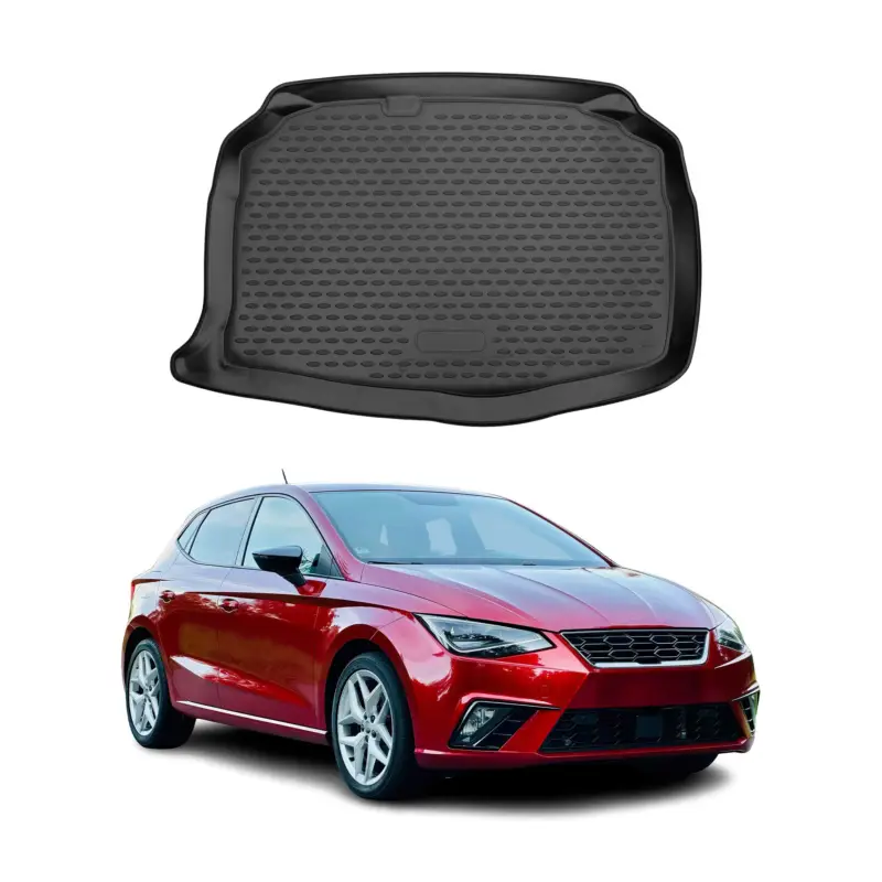 Kofferraummatte Kofferraumwanne für Seat Ibiza 2017-2021 Gummi TPE Schwarz Geprüft
