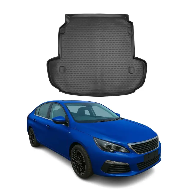 Kofferraummatte Kofferraumwanne für Peugeot 408 2010-2026 Gummi TPE Schwarz Finale Aktion