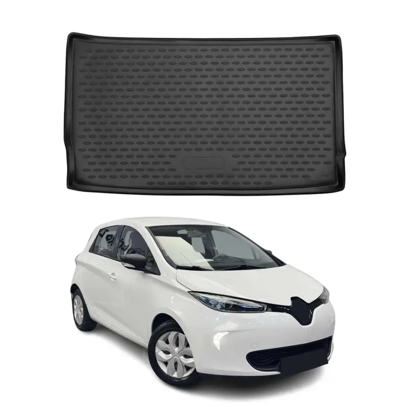 Geprüft Kofferraummatte Kofferraumwanne für Renault Zoe 2012-2021 Gummi TPE Schwarz