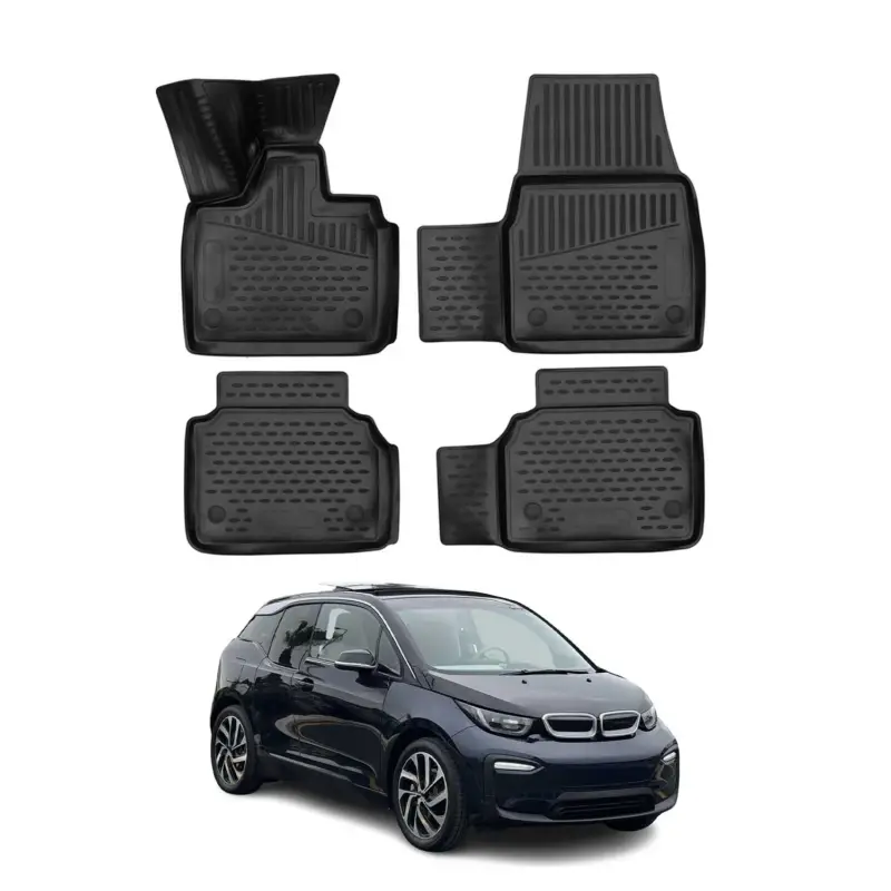 OMAC Gummimatten Fußmatten für BMW i3 I01 2013-2023 TPE Automatten Schwarz 4x Angebot