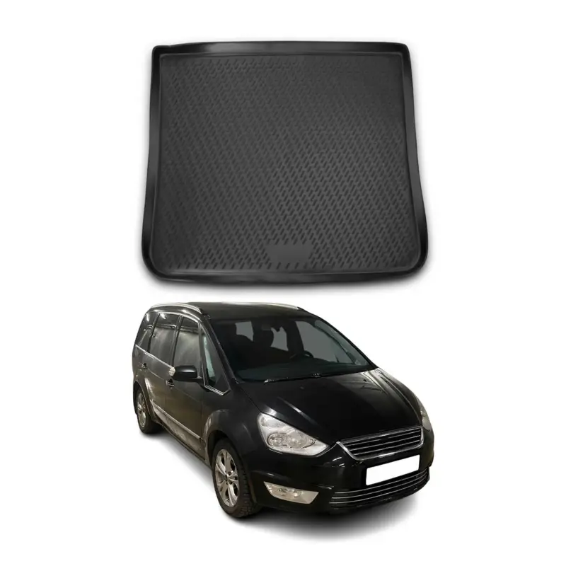Kofferraummatte Kofferraumwanne für Ford Galaxy 2006-2024 Gummi TPE Schwarz Wochenendangebot