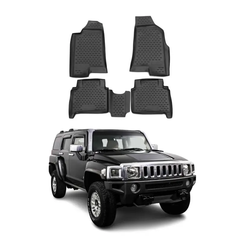 OMAC Gummimatten Fußmatten für Hummer H3 2005-2010 TPE Automatten Schwarz 4x Mega-Angebot
