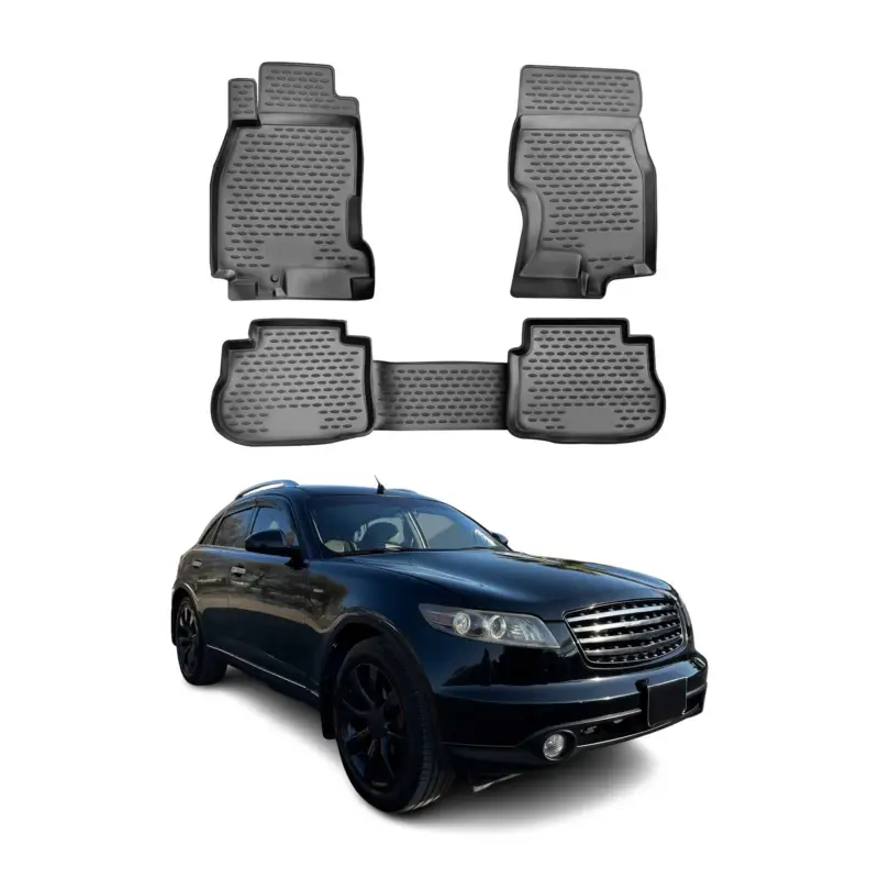 Aktuell OMAC Gummimatten Fußmatten für Infiniti FX35 2003-2009 TPE Automatten Schwarz 4x