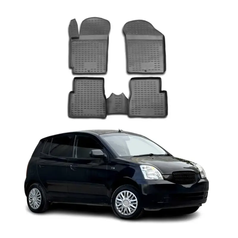 OMAC Gummimatten Fußmatten für Kia Picanto 2004-2011 TPE Automatten Schwarz 4x Wochenendangebot
