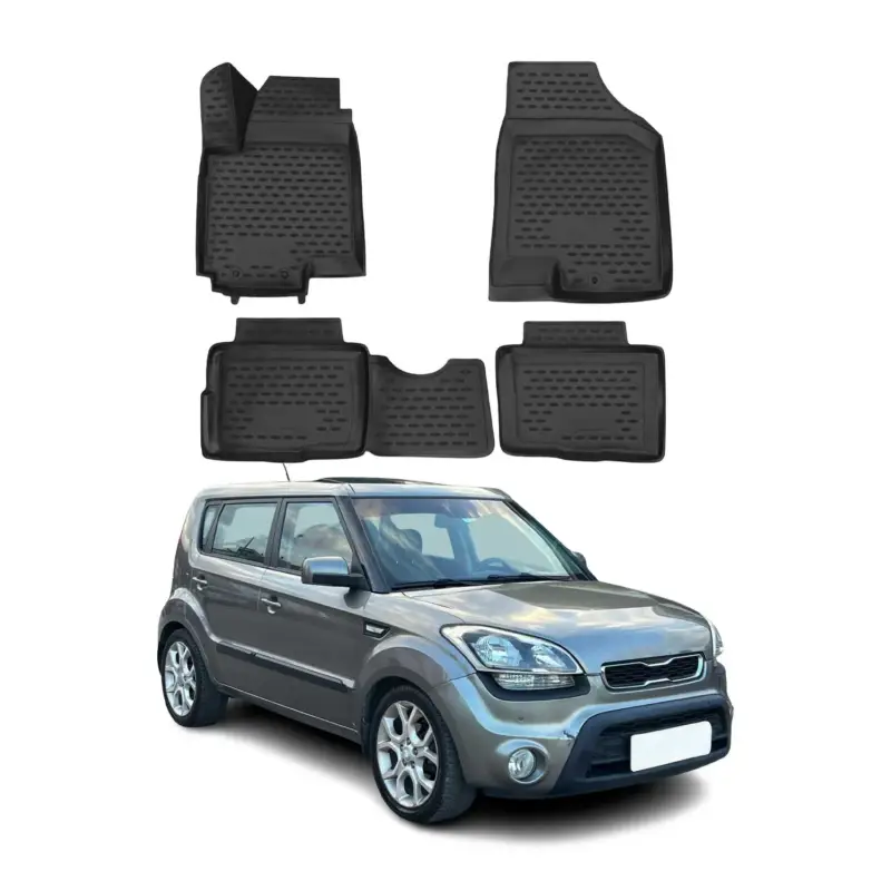 OMAC Gummimatten Fußmatten für Kia Soul 2008-2014 TPE Automatten Schwarz 4x Angebot