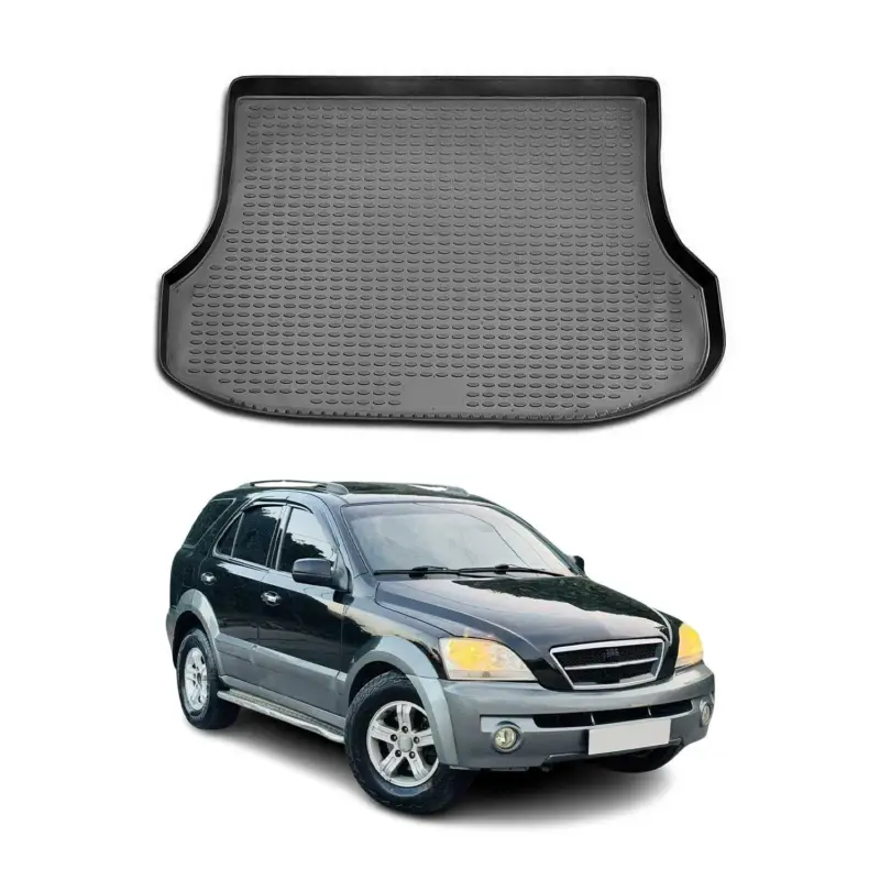 Meistverkauft Kofferraummatte Kofferraumwanne für Kia Sorento 2002-2009 Gummi TPE Schwarz