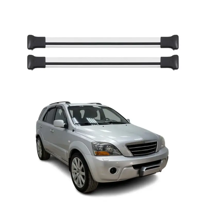 Neue Kollektion Dachträger Grundtäger für Kia Sorento 2002-2009 75kg Aluminium Silber 2 tlg