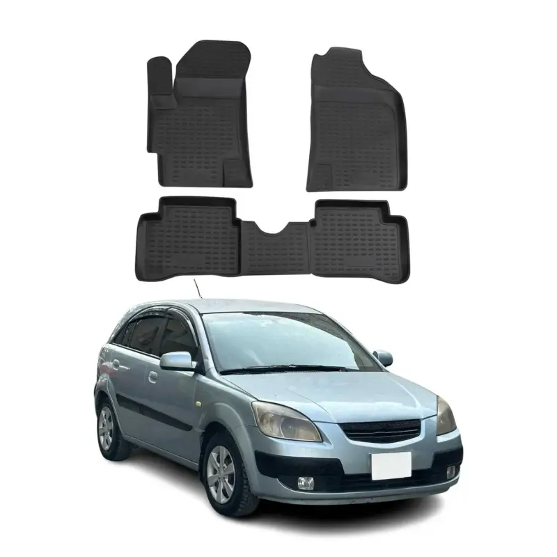OMAC Gummimatten Fußmatten für Kia Rio 2005-2011 TPE Automatten Schwarz 4x Sonderangebot