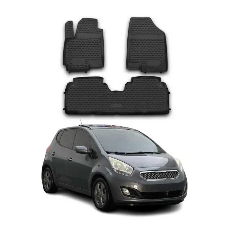 Sichere Zahlung OMAC Gummimatten Fußmatten für Kia Venga 2010-2019 TPE Automatten Schwarz 3x