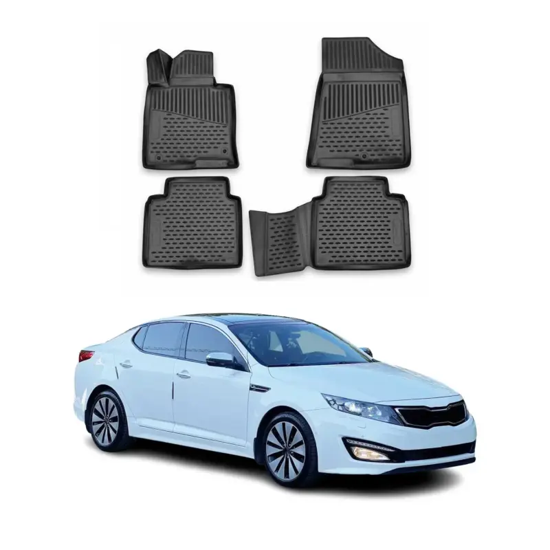 OMAC Gummimatten Fußmatten für Kia Optima 2014-2016 TPE Automatten Schwarz 4x Billig