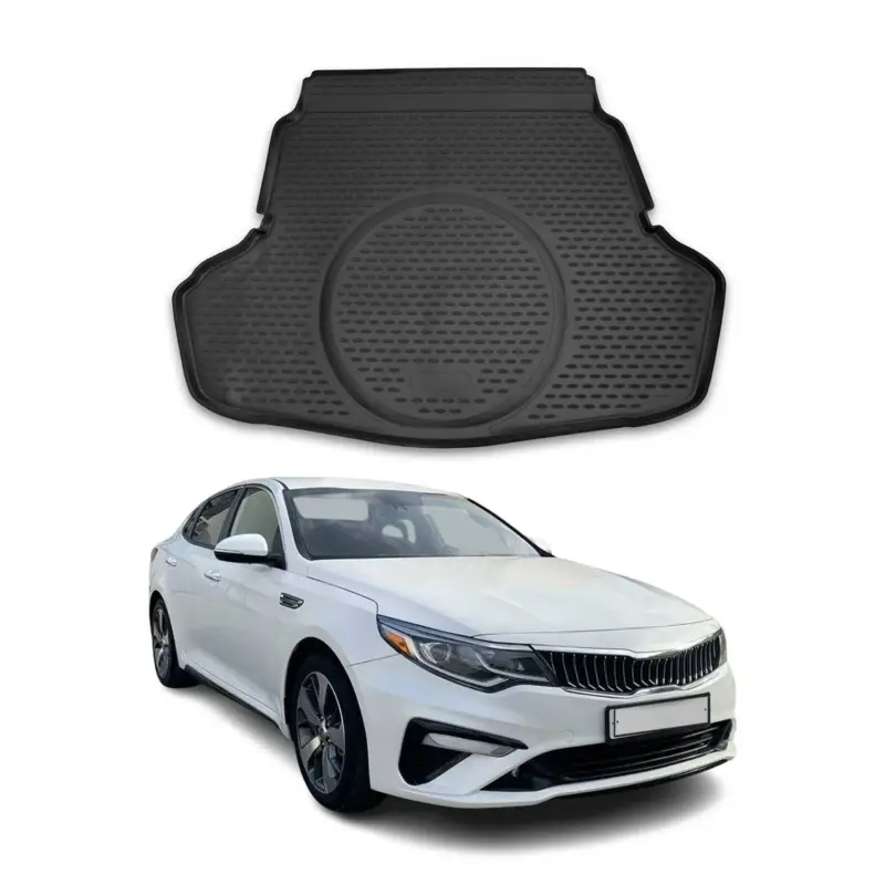 Must-Have Kofferraummatte Kofferraumwanne für Kia Optima 2015-2021 Gummi TPE Schwarz
