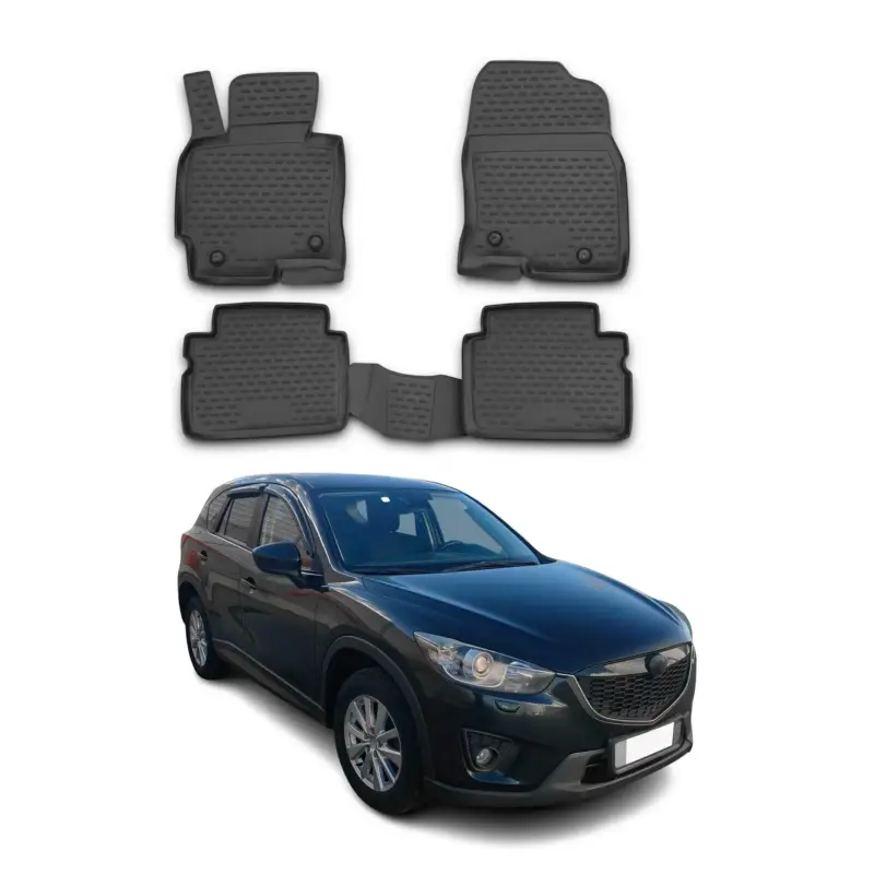 Heißes Angebot OMAC Gummimatten Fußmatten für Mazda CX-5 2012-2017 TPE Automatten Schwarz 4x