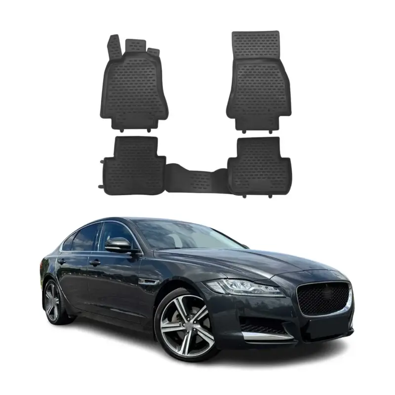 Bestseller OMAC Gummimatten Fußmatten für Jaguar XF 2009-2015 TPE Automatten Schwarz 4x