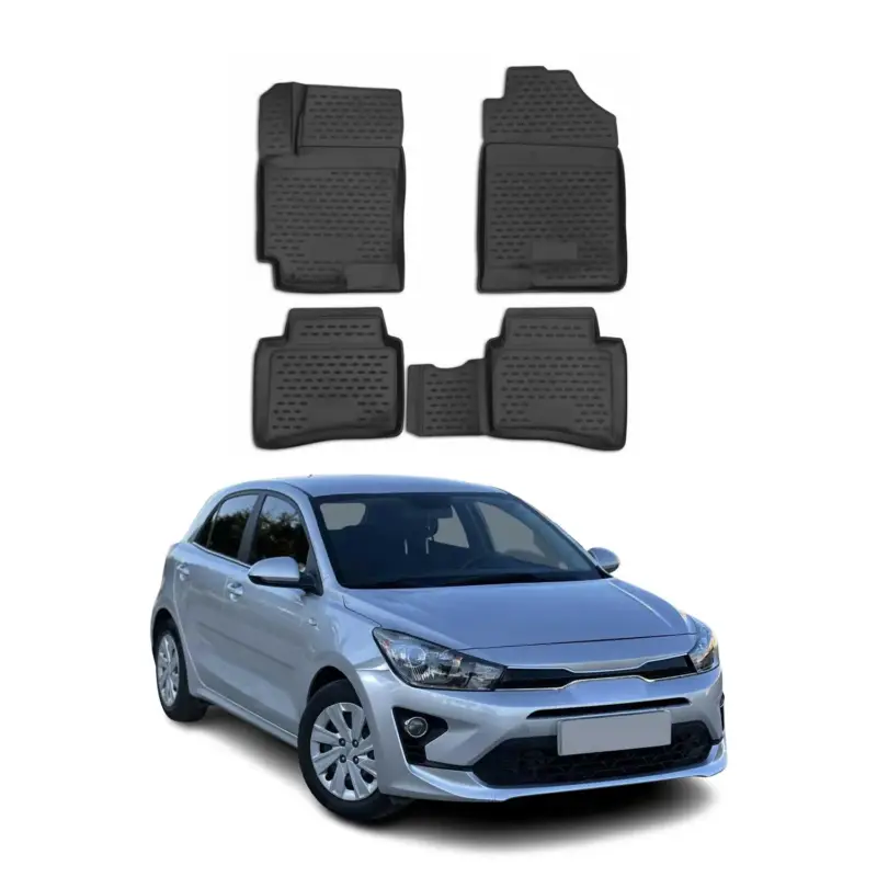 Wochenendangebot OMAC Gummimatten Fußmatten für Kia Rio 2017-2024 TPE Automatten Schwarz 4x