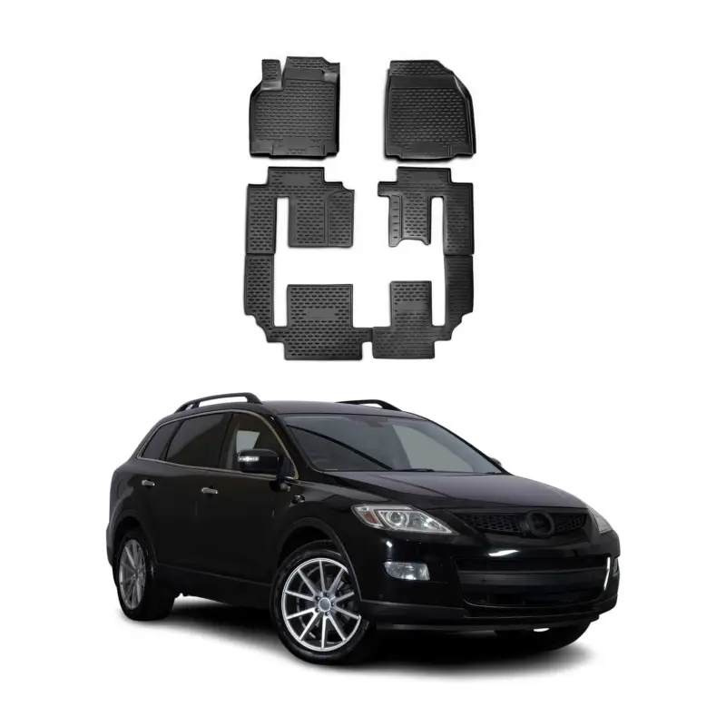 Begrenztes Angebot OMAC Gummimatten Fußmatten für Mazda CX-9 2006-2017 TPE Automatten Schwarz 6x