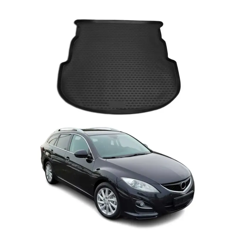Aktuell Kofferraummatte Kofferraumwanne für Mazda 6 Kombi 2007-2012 Gummi TPE Schwarz