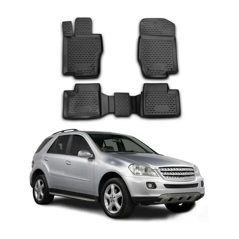 OMAC Gummimatten Fußmatten für Mercedes M Klasse W164 2005-2011 TPE Schwarz 4x Neu