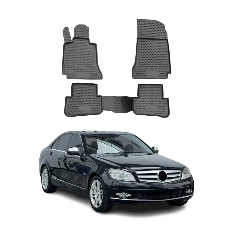 Abverkauf OMAC Gummimatten Fußmatten für Mercedes C Klasse W204 S204 2007-2014 TPE 4x