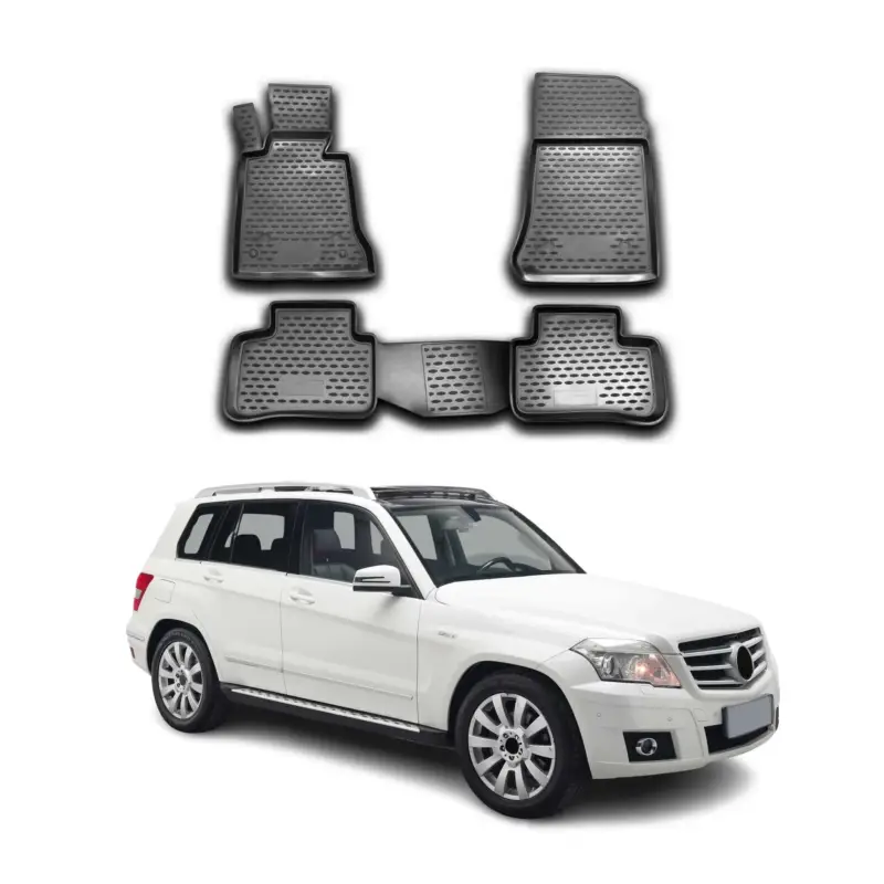 Must-Have OMAC Gummimatten Fußmatten für Mercedes GLK Klasse X204 2008-2015 TPE Schwarz 4x