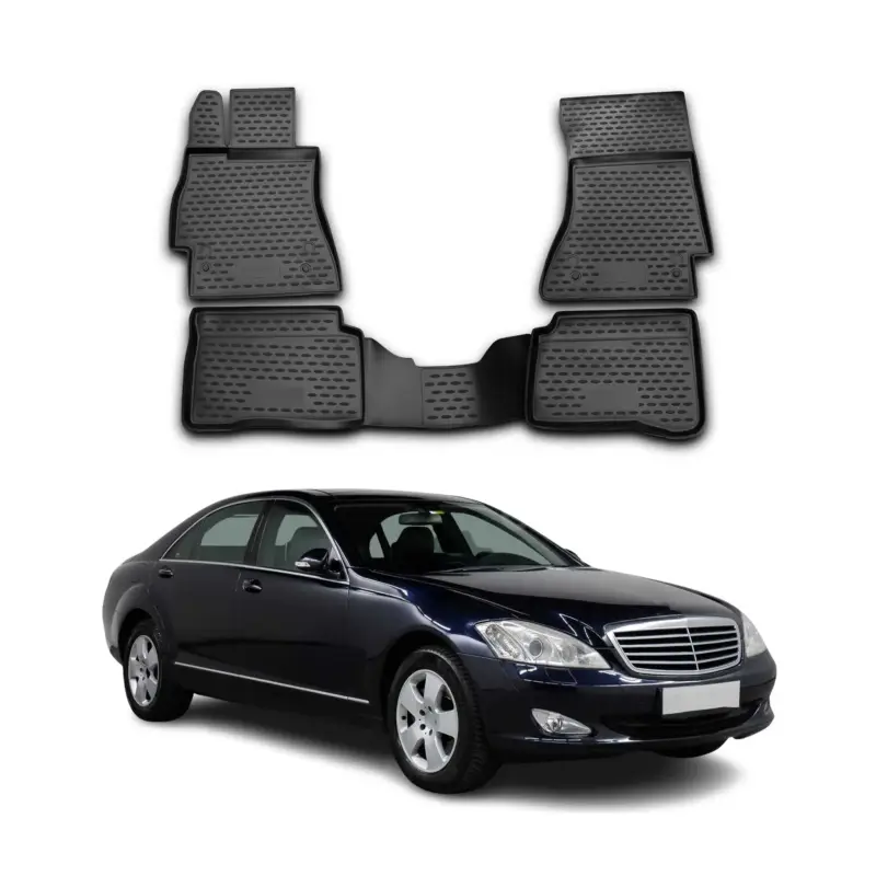 Markenprodukt OMAC Gummimatten Fußmatten für Mercedes S Klasse Kurzer W221 2005-2013 TPE 4x