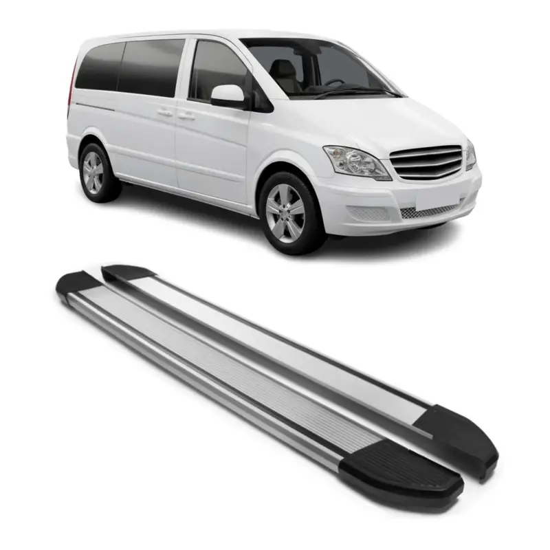 Alu Schweller Trittbretter für Mercedes Vito Viano W639 2003-2014 Kurzer Grau Preiswert