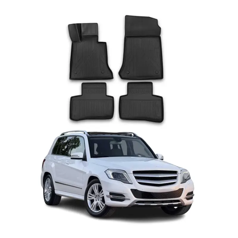 Preiswert OMAC Gummimatten Fußmatten für Mercedes GLK X204 2008-2015 TPE Matten Schwarz 4x