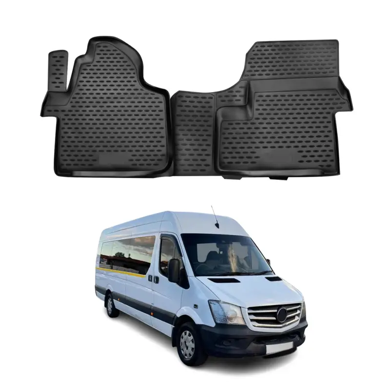 OMAC Gummimatten Fußmatten für Mercedes Sprinter W906 2006-2018 TPE Schwarz 2x Heißes Angebot