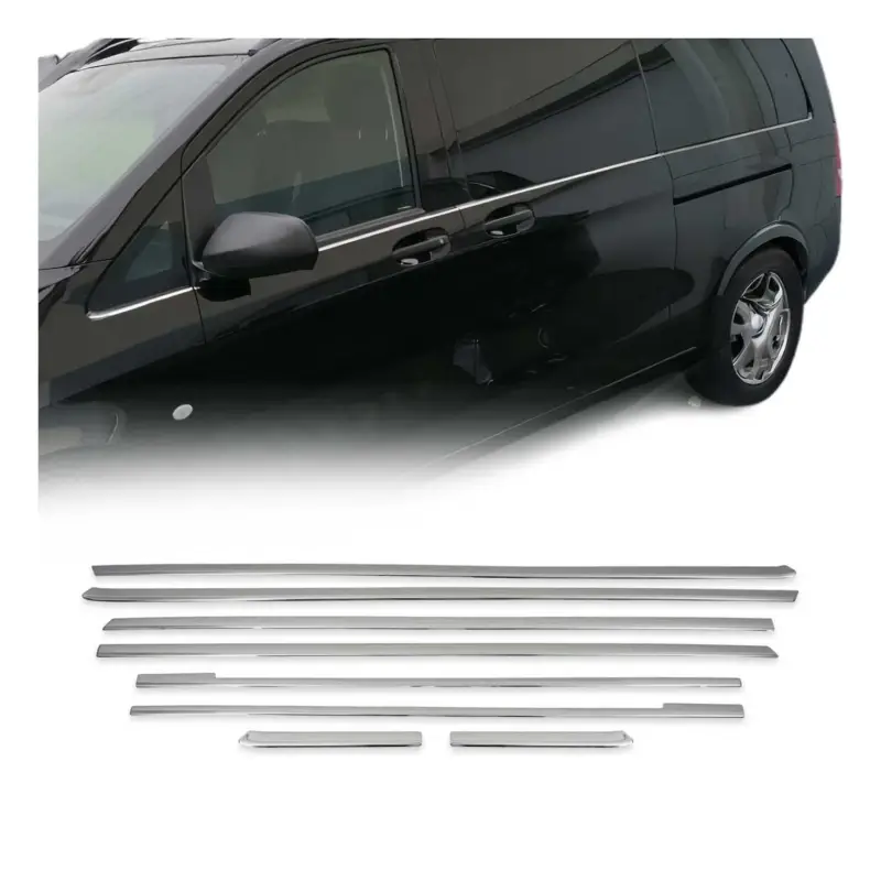 Versand Am Gleichen Tag Fensterleisten für Mercedes Vito W447 2014-2026 Extra Langer Radstand Chrom 8x
