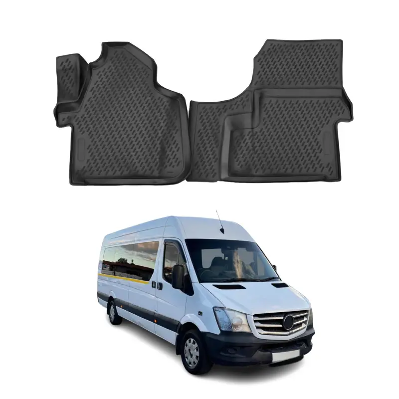 OMAC Gummimatten Fußmatten für Mercedes Sprinter W906 2006-2018 TPE Schwarz 2x Markenware
