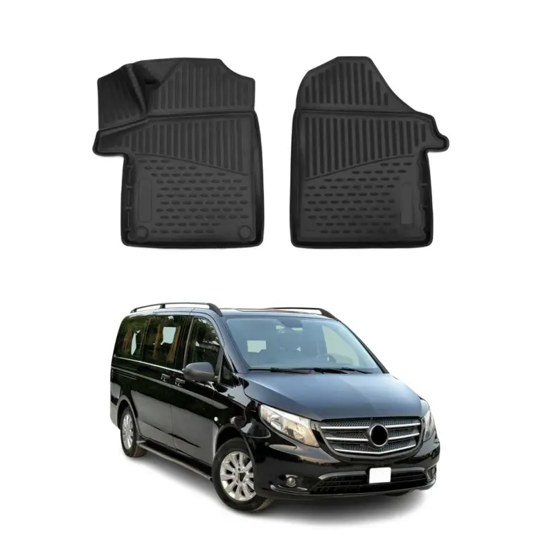 OMAC Gummimatten Fußmatten für Mercedes Vito W447 2014-2026 TPE Schwarz 2x Nur Heute