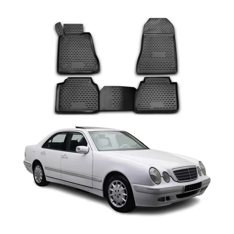 Neue Ware OMAC Gummimatten Fußmatten für Mercedes W210 1995-2002 TPE Automatten Schwarz 4x