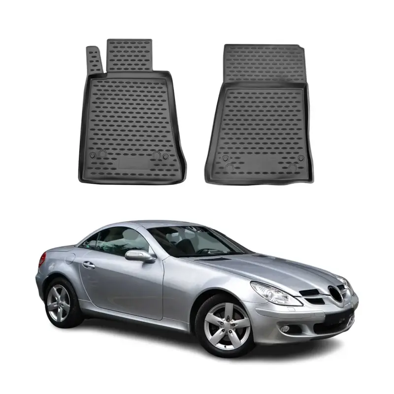 OMAC Gummimatten Fußmatten für Mercedes SLK R171 2004-2010 TPE Matten Schwarz 2x Versand Am Gleichen Tag
