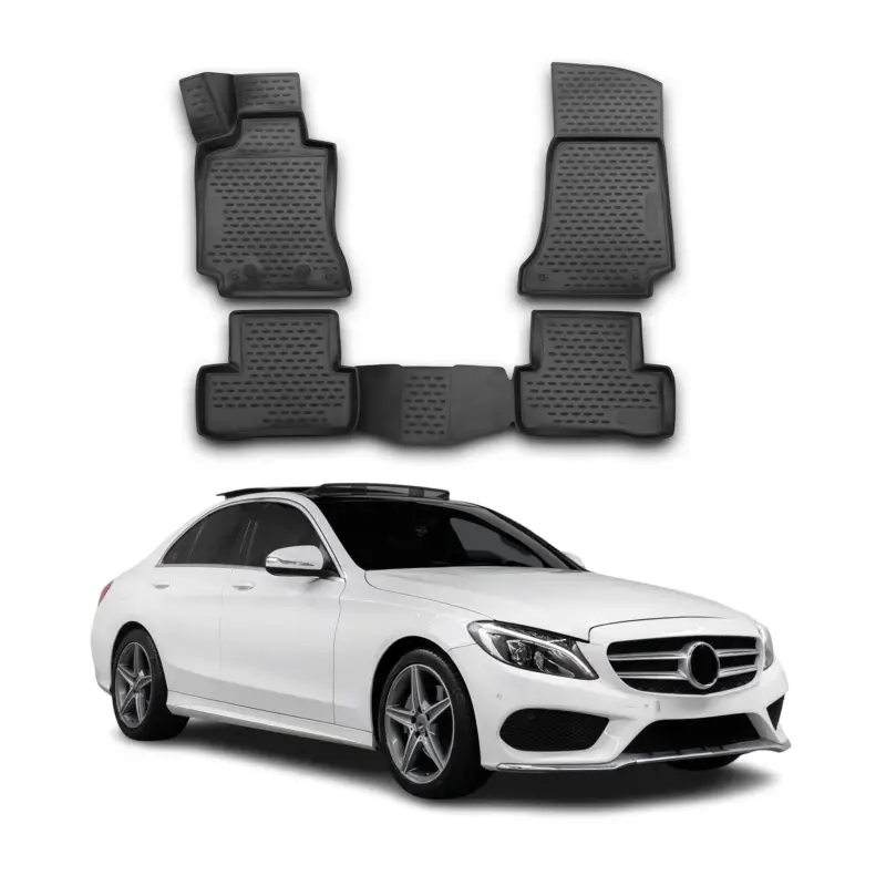 Bestseller OMAC Gummimatten Fußmatten für Mercedes C Klasse W205 2014-2021 TPE Schwarz 4x