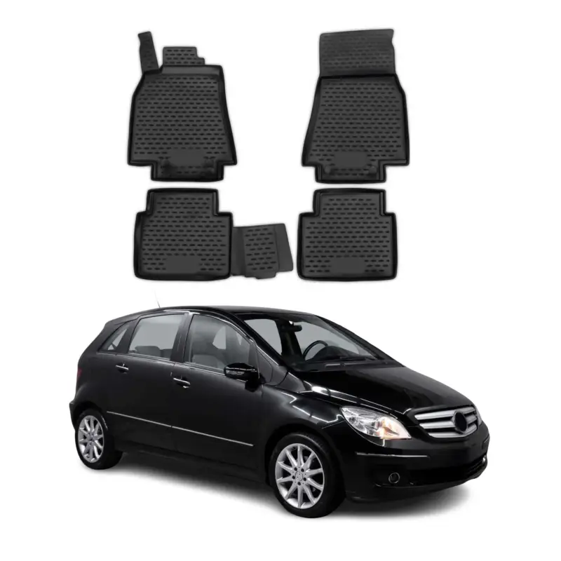 Direkt Vom Hersteller OMAC Gummimatten Fußmatten für Mercedes B Klasse W245 2005-2011 TPE Schwarz 4x