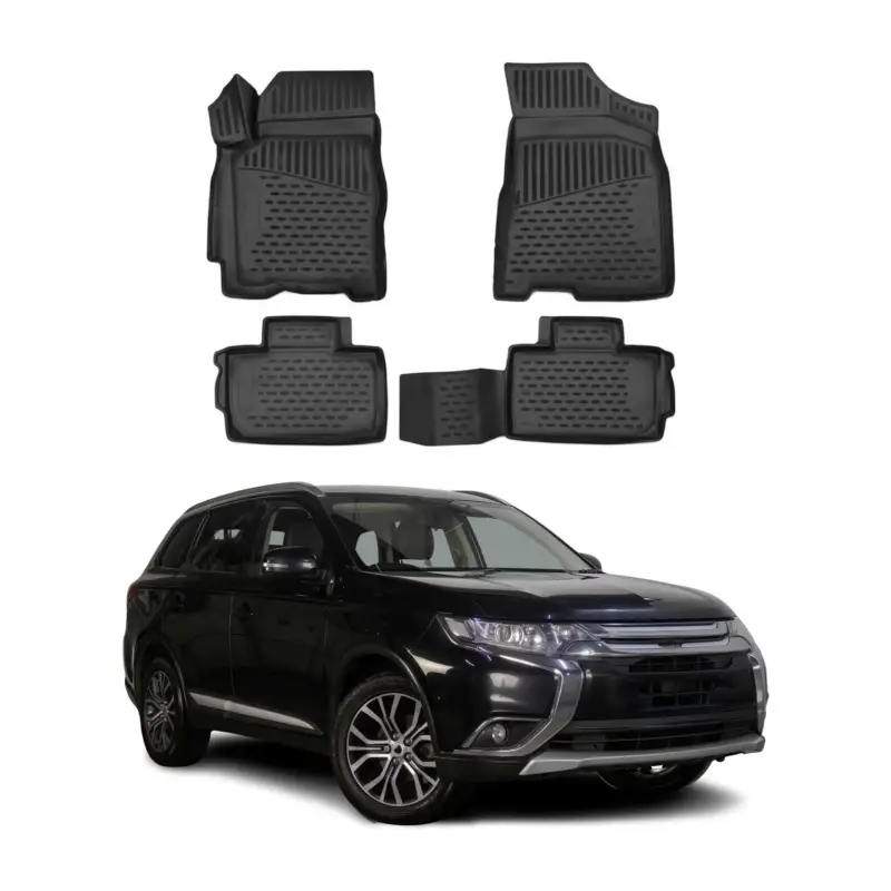 Schneller Versand OMAC Gummimatten Fußmatten für Mitsubishi Outlander 2013-2021 TPE Schwarz 4x