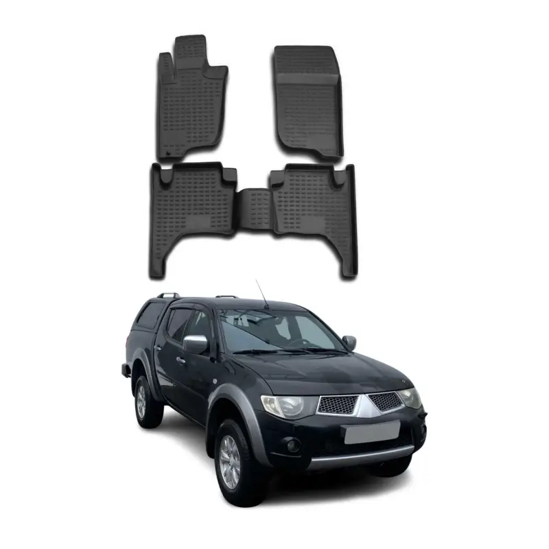 Mega-Angebot OMAC Gummimatten Fußmatten für Mitsubishi L200 2005-2015 TPE Matten Schwarz 4x