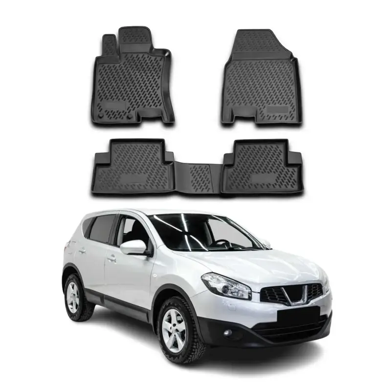 Finale Aktion OMAC Gummimatten Fußmatten für Nissan Qashqai J10 2006-2014 TPE Schwarz 4x