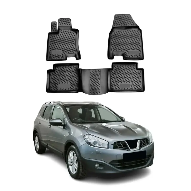 OMAC Gummimatten Fußmatten für Nissan Qashqai +2 2008-2014 TPE Matten Schwarz 4x Neuheit