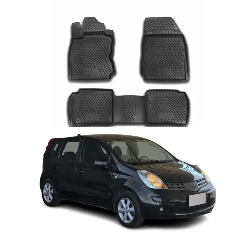 OMAC Gummimatten Fußmatten für Nissan Note 2005-2013 TPE Automatten Schwarz 4x Markenprodukt